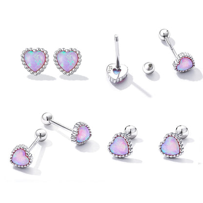 925 Sterling Silver Translucent Opal Earrings for Women