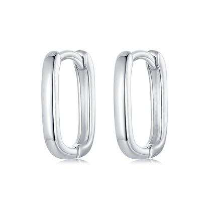 925 Sterling Silver Earrings 10*2mm with White Gold Plating for Women
