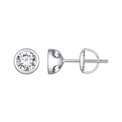 925 Sterling Silver 5.0mm Moissanite Earrings for Women