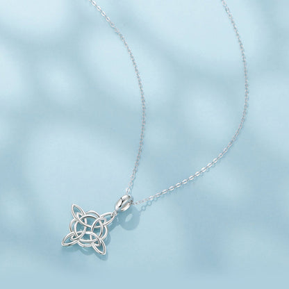 925 Sterling Silver Necklace with White Gold Plating and CZ - 40+5cm for Women