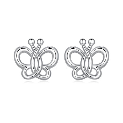 925 Sterling Silver Plated White Gold Earrings