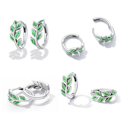 925 Sterling Silver Enamel Oxidized Silver Earrings for Women, 1.2*0.5cm