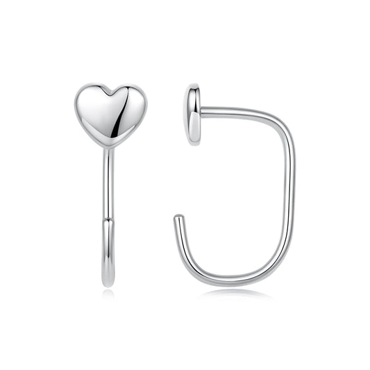 Boucles d'oreilles en laiton plaqué or blanc et argent 925 de 1,4 cm pour femme