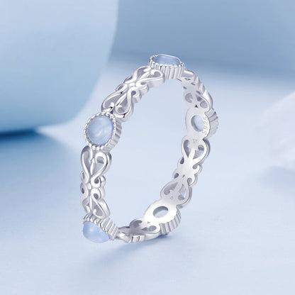 S925 Sterling Silver 4mm Plated Platinum Ring for Women Size 6.0