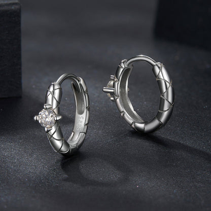925 Sterling Silver Moissanite Earrings 1.3cm for Women