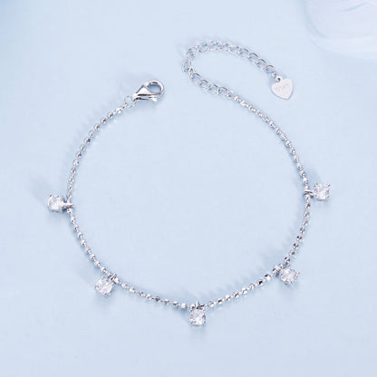 925 Sterling Silver Plated Platinum CZ Bracelet for Women