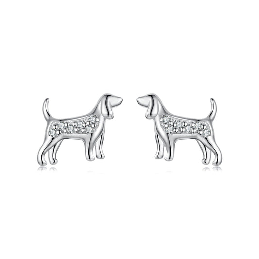 925 Sterling Silver Pavé Set CZ White Gold Plated Earrings for Women