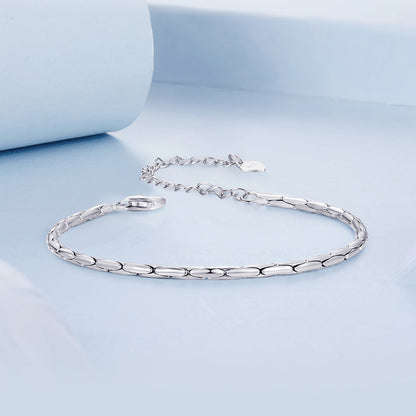 925 Sterling Silver + White Gold Plated Bracelet