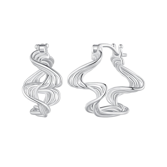 925 Sterling Silver Earrings 18mm x 10mm for Women