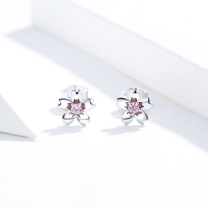 925 Sterling Silver Earrings with CZ in Pavé Setting
