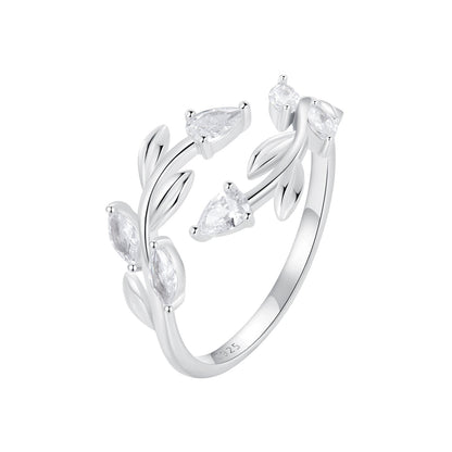 925 Sterling Silver White Gold Plated Pavé Setting CZ Ring for Women