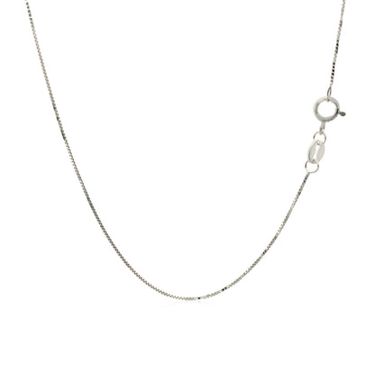 14k White Gold Adjustable Box Chain 0.6mm