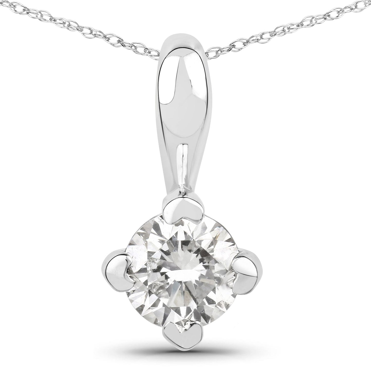0.33 Carat Genuine Lab Grown Diamond 14K White Gold Pendant