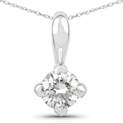 0.33 Carat Genuine Lab Grown Diamond 14K White Gold Pendant