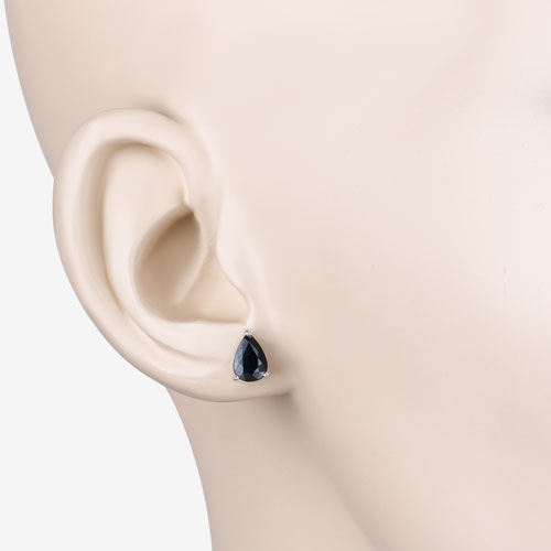1.60 Carat Genuine Blue Sapphire 10K White Gold Earrings