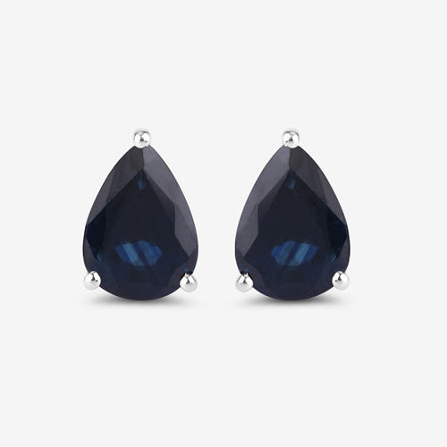 1.60 Carat Genuine Blue Sapphire 10K White Gold Earrings