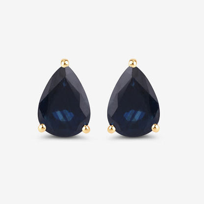 1.60 Carat Genuine Blue Sapphire 10K Yellow Gold Earrings
