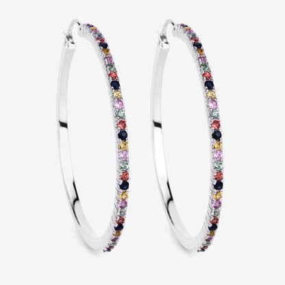 2.24 Carat Genuine Multi Sapphire .925 Sterling Silver Earrings
