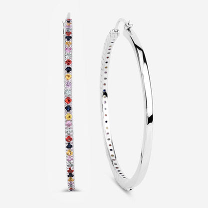 2.24 Carat Genuine Multi Sapphire .925 Sterling Silver Earrings