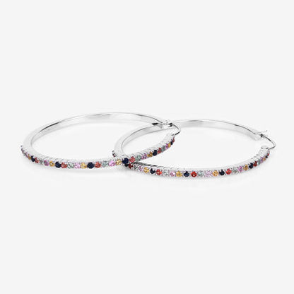 2.24 Carat Genuine Multi Sapphire .925 Sterling Silver Earrings