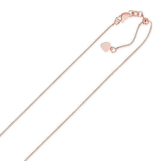 Chaîne serpent réglable en or rose 14 carats 0,7 mm