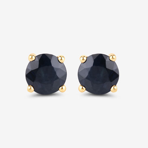 1.70 Carat Genuine Blue Sapphire 10K Yellow Gold Earrings