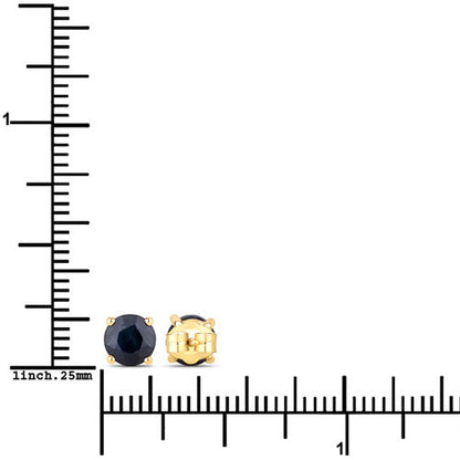 1.70 Carat Genuine Blue Sapphire 10K Yellow Gold Earrings