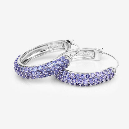 3.06 Carat Genuine Tanzanite .925 Sterling Silver Earrings