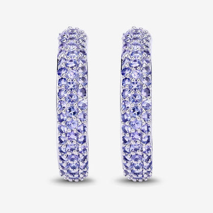 3.06 Carat Genuine Tanzanite .925 Sterling Silver Earrings