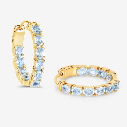 3.80 Carat Genuine Blue Topaz .925 Sterling Silver Earrings