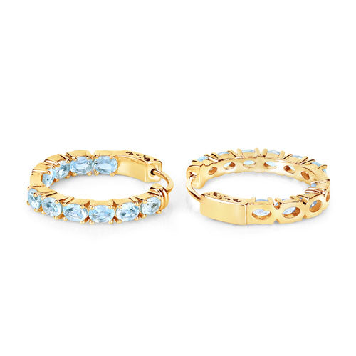3.80 Carat Genuine Blue Topaz .925 Sterling Silver Earrings