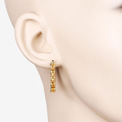 3.20 Carat Genuine Citrine .925 Sterling Silver Earrings