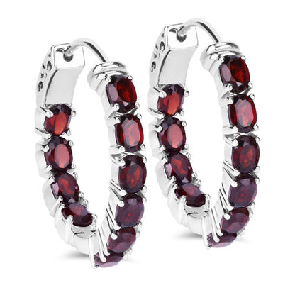 4.00 Carat Genuine Garnet .925 Sterling Silver Earrings