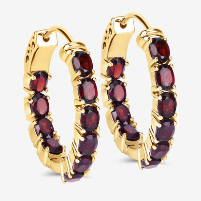 4.00 Carat Genuine Garnet .925 Sterling Silver Earrings