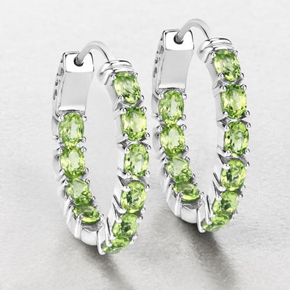 3.40 Carat Genuine Peridot .925 Sterling Silver Earrings