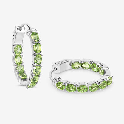 3.40 Carat Genuine Peridot .925 Sterling Silver Earrings