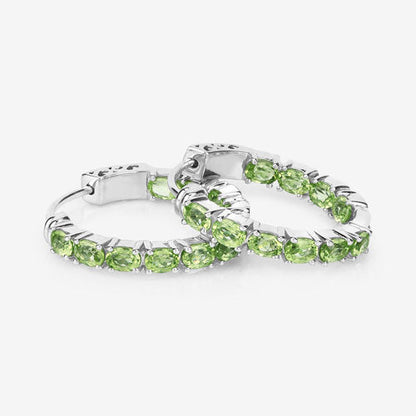 3.40 Carat Genuine Peridot .925 Sterling Silver Earrings
