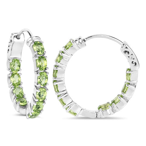 3.40 Carat Genuine Peridot .925 Sterling Silver Earrings