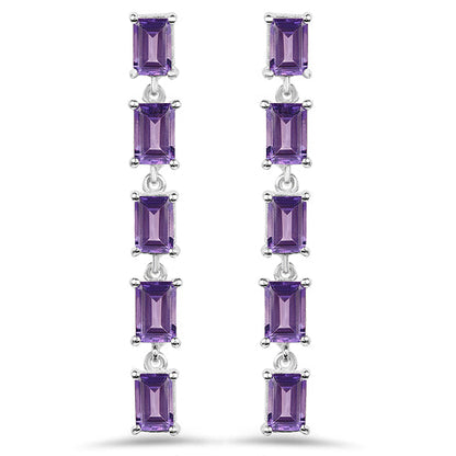 5.50 Carat Genuine Amethyst .925 Sterling Silver Earrings