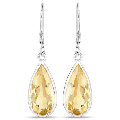 10.04 Carat Genuine Citrine .925 Sterling Silver Earrings