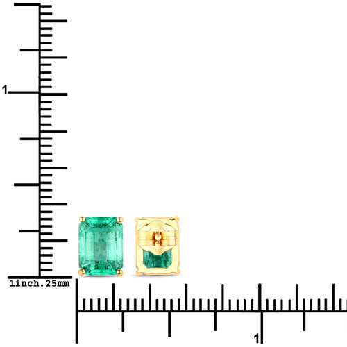 2.75 Carat Genuine Ethiopian Emerald 14K Yellow Gold Earrings