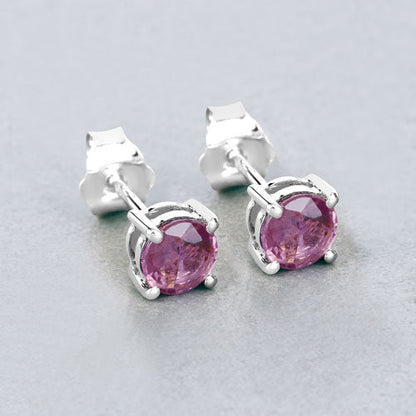 1.30 Carat Genuine Pink Sapphire 10K White Gold Earrings