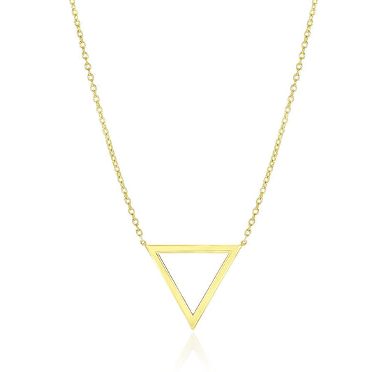 Collier chaîne symbole Delta en or jaune 14 carats