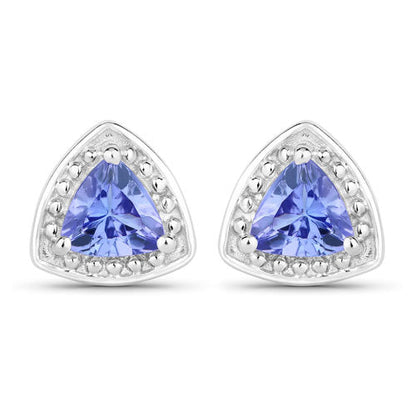 0.86 Carat Genuine Tanzanite .925 Sterling Silver Earrings