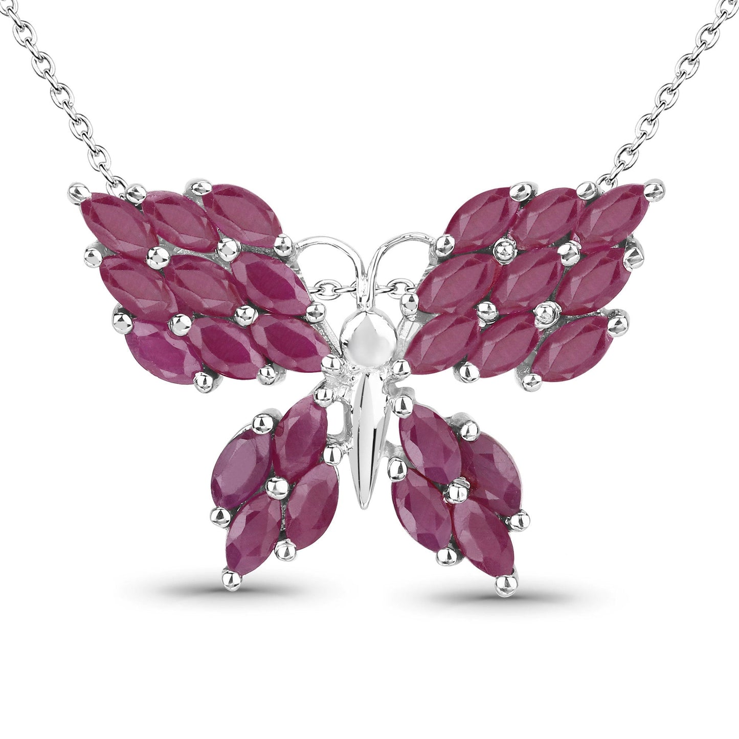 3.12 Carat Genuine Ruby .925 Sterling Silver Pendant