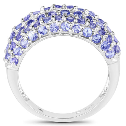2.47 Carat Genuine Tanzanite .925 Sterling Silver Ring