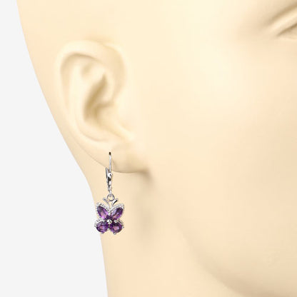 2.12 Carat Genuine Amethyst .925 Sterling Silver Earrings