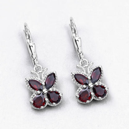 2.60 Carat Genuine Garnet .925 Sterling Silver Earrings