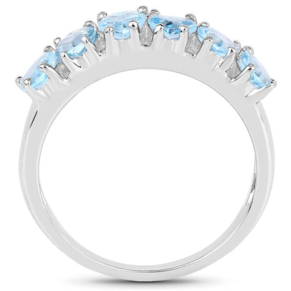 1.68 Carat Genuine Swiss Blue Topaz .925 Sterling Silver Ring