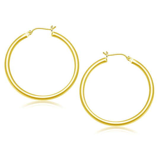 Boucles d'oreilles créoles polies en or jaune 10 carats (40 mm)